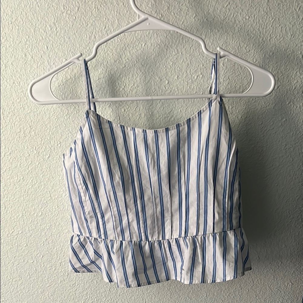 American Eagle Outfitters Blue and White Striped Camisole